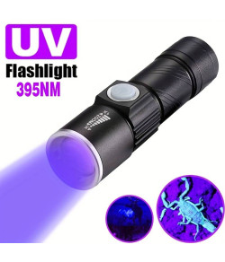 UV Ультрафиолетовый светодиодный фонарик 395 нМ с зумом