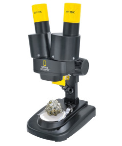 Stereo Microscope National Geographic 20x with mineral samples