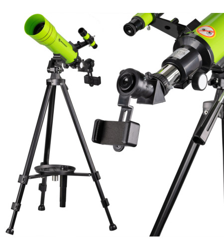 Телескоп-рефрактор BRESSER JUNIOR 70/400 с рюкзаком, зеленый