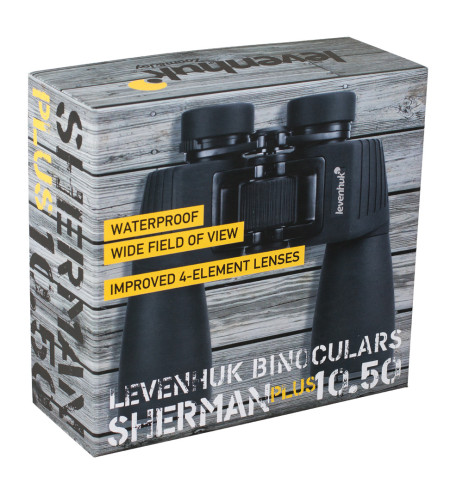 Levenhuk Sherman PLUS 10x50 Compact Porro Prism Waterproof Binoculars