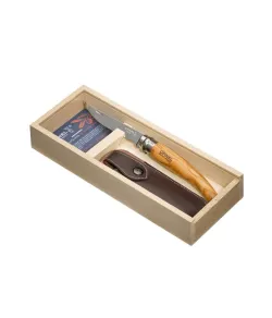 Kinkekomplekt ümbrisega Opinel Slim Line 10 Oliivipuu