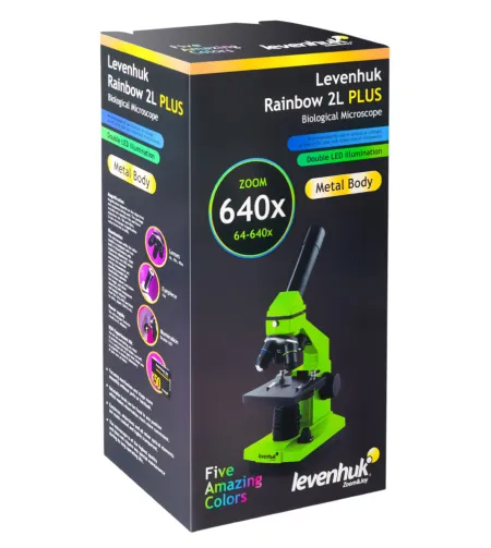 Mikroskoop Levenhuk Rainbow 2L PLUS Ametüst 64x - 640x koos eksperimendi komplektiga K50