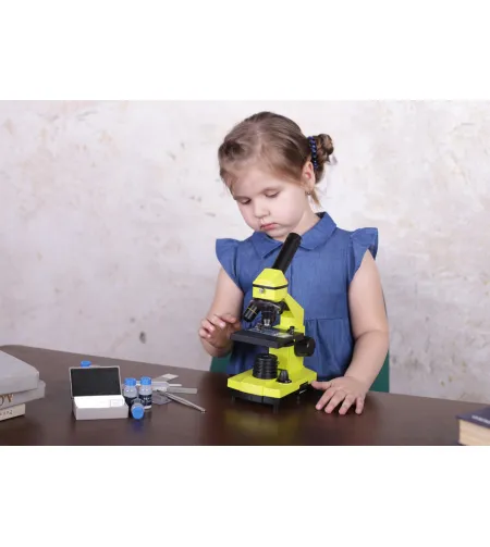 Mikroskoop Levenhuk Rainbow 2L PLUS 64x - 640x Laimiroheline koos eksperimendi komplektiga