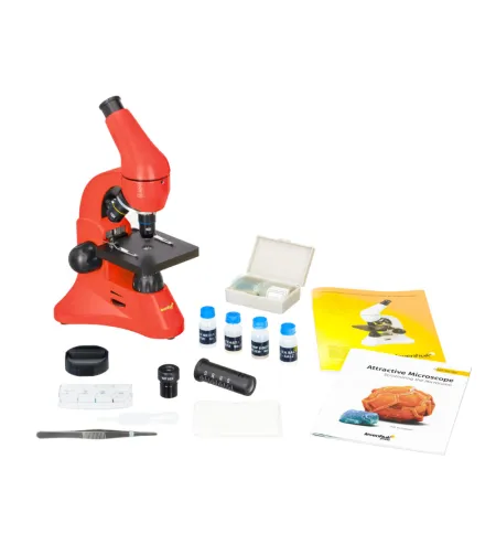 Mikroskoop Levenhuk Rainbow 50L PLUS Oranž  64x–1280x koos eksperimentaalse komplektiga K5