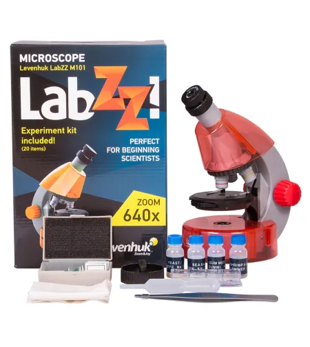 Microscope for children, Levenhuk LabZZ M101 Orange, 40x-640x, with Experiment kit
