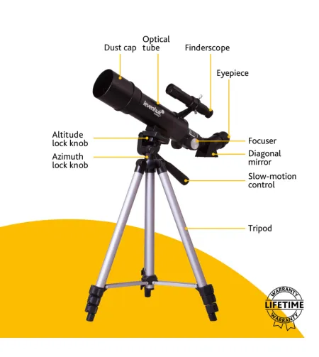 Teleskoop Levenhuk Skyline Travel 50 50/360 <135x kaasasoleva seljakotiga