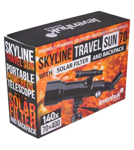 Телескоп Levenhuk Skyline Travel Sun 70 70/400 <140x с рюкзаком и солнцезащитным фильтром