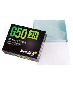 Levenhuk G50 2H Double Cavity Blank Slides, 50 pcs