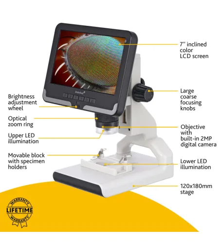 Микроскоп цифровой Levenhuk Rainbow DM700 LCD