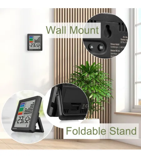 BRESSERi termohügromeeter hallituse hoiatusega