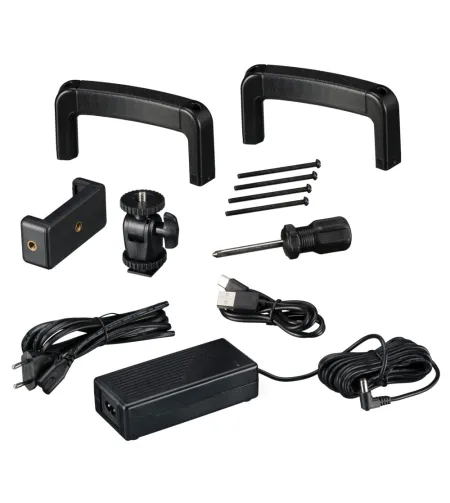 BRESSER STR-48B Bi-Color LED Ring Lamp 48W with Dimmer and Support for Camera and Smartpho