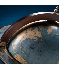 Da Vinci floorstanding globe drinks cabinet Zoffoli on wheels Blue Dust