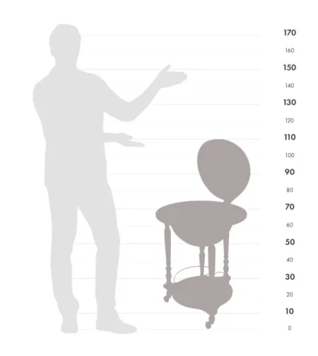 Da Vinci floorstanding globe drinks cabinet Zoffoli on wheels Blue Dust