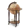 Da Vinci floorstanding globe drinks cabinet Zoffoli on wheels Rust
