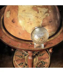 Da Vinci floorstanding globe drinks cabinet Zoffoli on wheels Rust