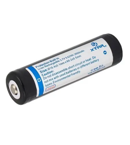 Xtar 18650 2600mAh 10A 3.6V Li-Ion battery with PCB protection