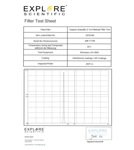 EXPLORE SCIENTIFIC 2 "H-alfa udufilter 7nm