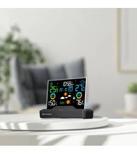 Радиоуправляемая цветная метеостанция BRESSER с безрамным дисплеем