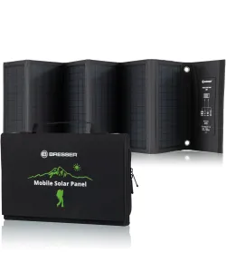 BRESSER mobiilne päikeseenergia laadija 40 vatti USB ja alalisvoolu väljundiga