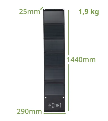 BRESSER mobiilne päikeseenergia laadija 40 vatti USB ja alalisvoolu väljundiga