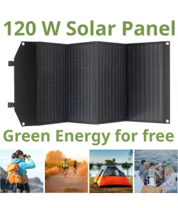 BRESSER mobiilne päikeselaadija 120 W USB ja alalisvoolu väljundiga