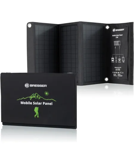 BRESSER mobiilne päikeselaadija 21 W USB ja alalisvoolu väljundiga