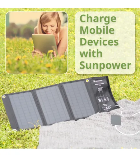 BRESSER mobiilne päikeselaadija 21 W USB ja alalisvoolu väljundiga