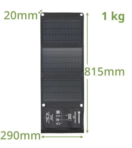 BRESSER mobiilne päikeselaadija 21 W USB ja alalisvoolu väljundiga