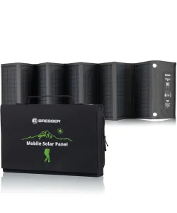 BRESSER Mobile Solar Charger 60 Watt with USB and DC output