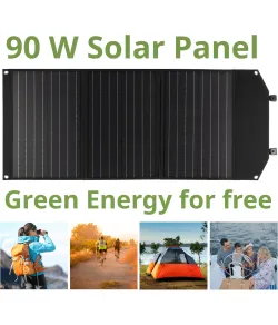 BRESSER mobiilne päikeselaadija 90 W USB ja alalisvoolu väljundiga