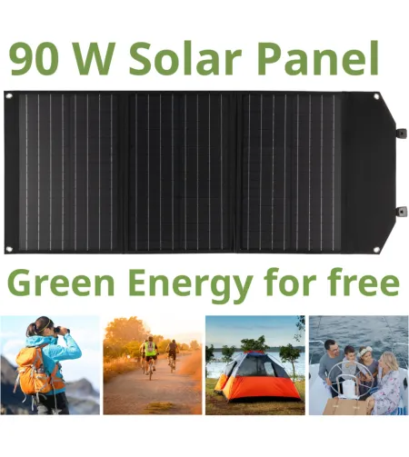 BRESSER mobiilne päikeselaadija 90 W USB ja alalisvoolu väljundiga