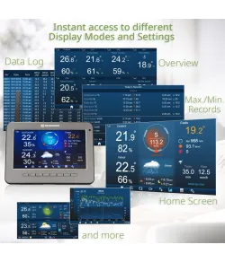 WIFI HD TFT professionaalne ilmakeskuse ilmajaam koos 7-in-1 anduriga