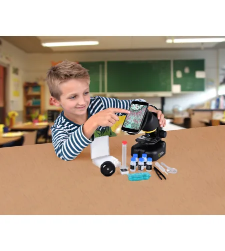 Microscope NATIONAL GEOGRAPHIC 40-640X with experiment kit and smartphone adaptor