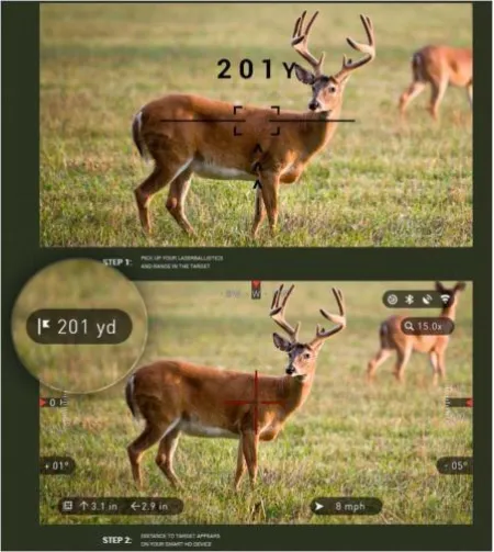 ATN AUXILIARY BALLISTIC LASER 1500 laserkaugusmõõtja