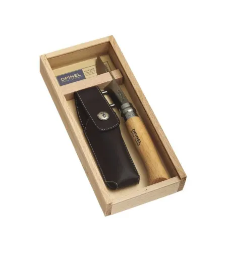 KNIFE OPINEL CLASSIC NR 8 STAINLES STEEL OLIVE WOOD GIFT BOX