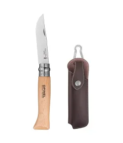 KNIFE OPINEL CLASSIC NR 8 STAINLES STEEL OLIVE WOOD GIFT BOX