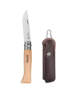KNIFE OPINEL CLASSIC NR 8 STAINLES STEEL OLIVE WOOD GIFT BOX