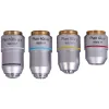 Levenhuk MED 900 Plan Achromatic Objectives Set, 4x, 10x, 40xs, 100xs (oil)