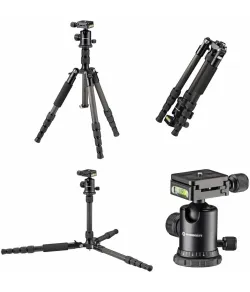Carbon photo tripod Bresser BR-2504X8C-B1  >10 kg, 25 - 165 cm