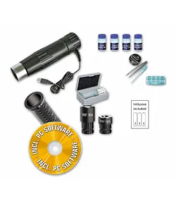 Mikroskoop BRESSER JUNIOR 40X-1024X okulaari kaamera ja katsekomplektiga