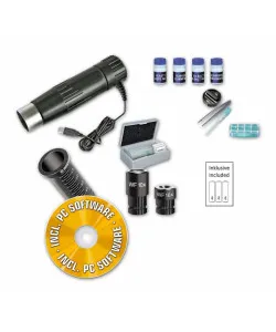 Mikroskoop BRESSER JUNIOR 40X-1024X okulaari kaamera ja katsekomplektiga