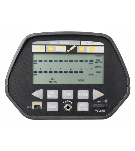 Metallidetektor metallitüübi tuvastamise ja sügavuse indikaatoriga, kuni 20 cm sügavusele