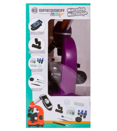 Microscope Bresser Junior Biolux SEL 40–1600x, purple