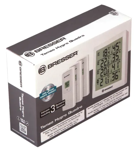 Bresser Temeo Hygro Quadro Ilmajaam, valge