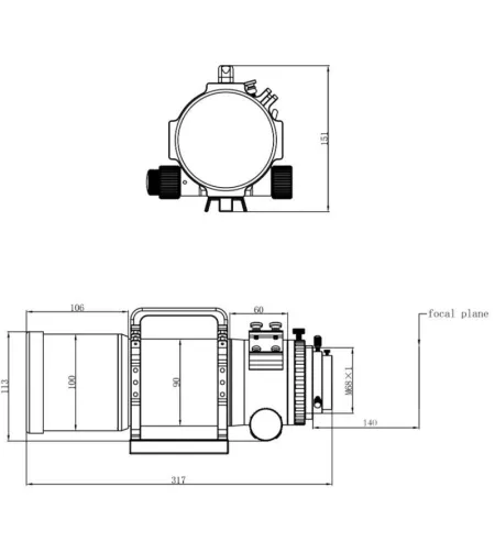 Телескоп, апохроматический рефрактор Pro APO AP 72/400 Quintuplet OTA, Omegon