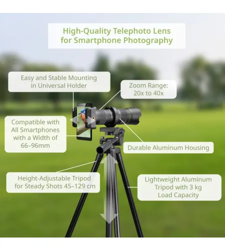 Телеобъектив BRESSER для смартфонов, зрительная труба Spotty