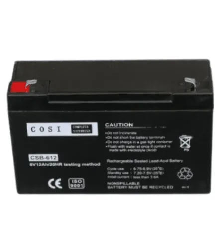 Pliiaku, OSI CSB-612 (6 V, 12Ah / 20HR) (4,8 mm) VRLA (ventiiliga reguleeritud pliihape)
