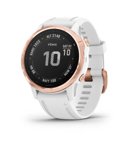 fenix 6S Pro, Rose Gold w/White Band,GPS Watch, EMEA