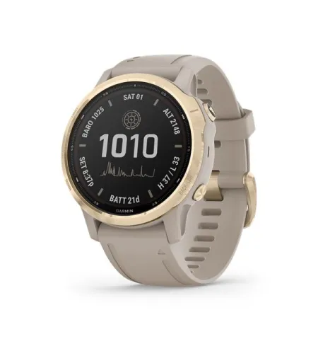 fenix 6S Pro Solar, Lt.Gold w/ Lt. Sand Band,GPS Watch,EMEA