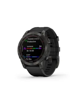 fenix 7 Sapph Solar, Carbon Gray DLC Ti w/Black Band, EMEA
